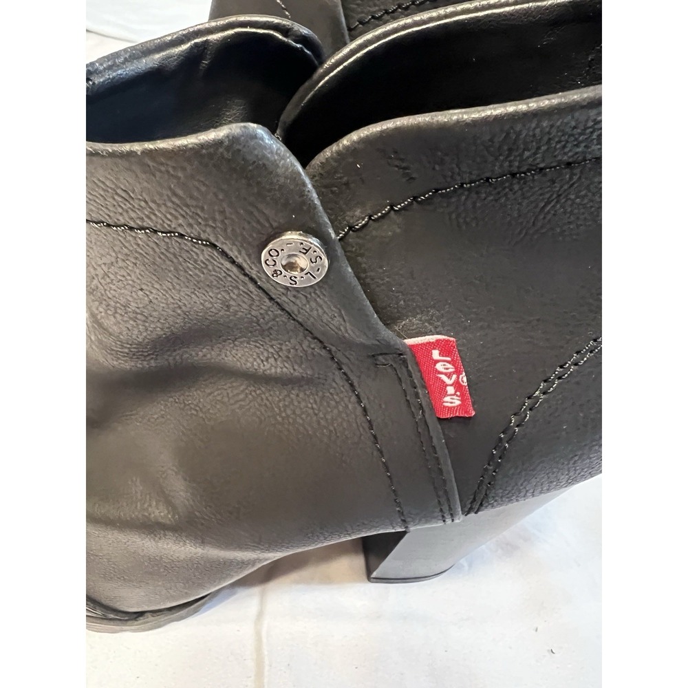Levis Womens Black Ankle Boots Block Heel Lug Sole‎ Back Zip 52797801A 8.5 - Picture 3 of 15